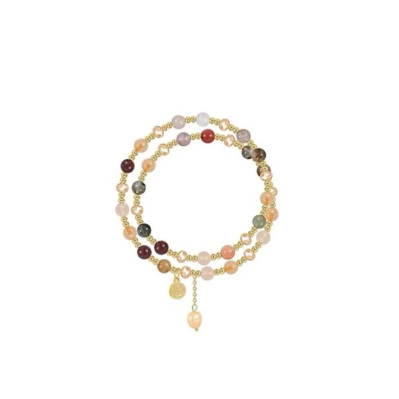 Double camellia beaded bracelet for lady - Picture 4 of 6